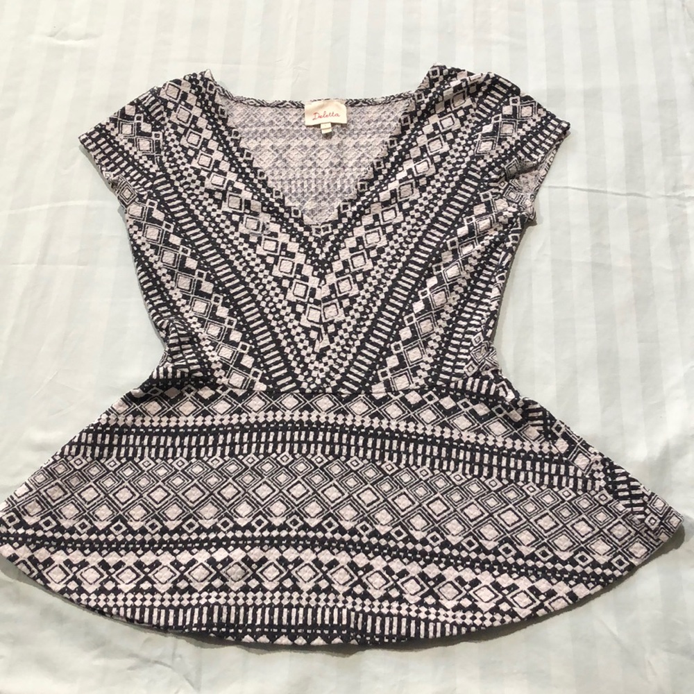 Anthropologie Deletta Peplum V-Neck